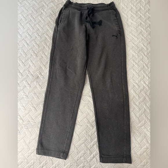 Puma Men Medium Dark Grey Sweatpants Activewear Athletic Bottoms Drawstring - Picture 3 of 16